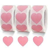 Vuzvuv 1500 Labels Pink Heart Stickers 1 inch Heart Coding Shape Paper Labels for Wedding Anniver...