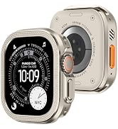 Amizee 2 in 1 Metal Cover Compatible with Apple Watch Ultra 3/2/1 Case 49mm with Back Cover, Rugg...