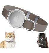 AirTag Cat Collar, Ultra Elastic Cat Tracker Collar with Apple Air Tag Holder, [Lightweight & Scr...