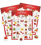 Festival Christmas Bingo, Funny Christmas Bingo Game for Kids Christmas Party, 24 Players Xmas Ac...