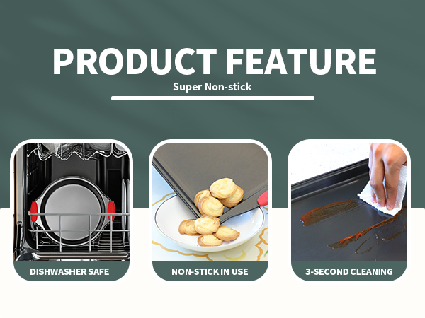 nonstick baking pans set-dashwasher safe, easy to clean and release, hand washing reconmended