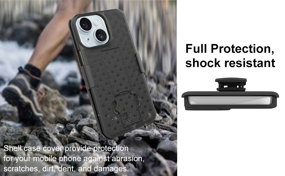 Ailiber Compatible with iPhone 15 Case Holster Case with Screen Protector