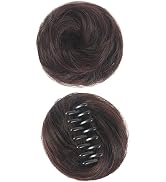 Labriciyon 1Pc Dark Brown Claw Clip Messy Bun Hair Piece Clip-on Hair Bun Extensions Wig Accessor...