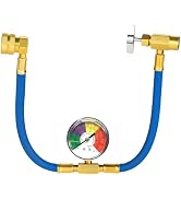 Ohleats R134A Refrigerant Charge Hose Kit, 18.1" R134a AC Refrigerant Charging Hose with Gauge, A...