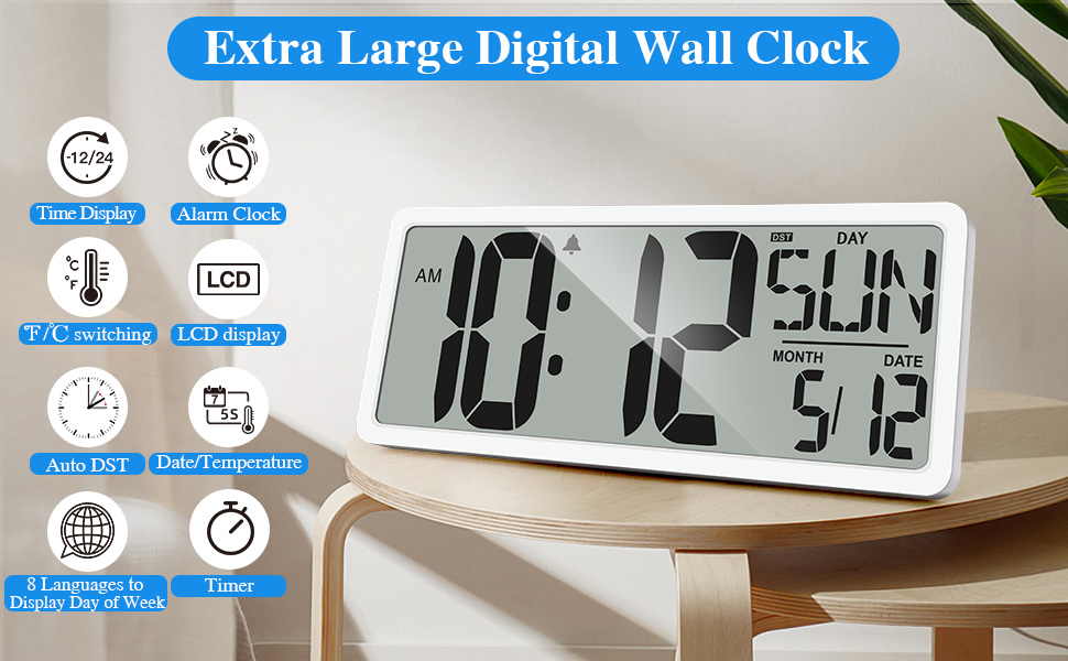 Digital Wall Clocks Battery Operated