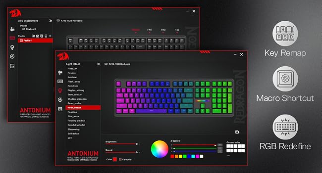 Redragon K745 keyboard macro RGB software for PC gaming speeds personalization