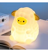 ollycasa Cute White Sheep Night Light for Kids, 7-Color Changing & 3 Adjustable Brightness Levels...