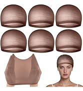 PLULON 6 Pcs Wig Cap for Women, Mesh Stocking Wig Caps Net Closed End Hair Mesh Net Liner Ultra-t...