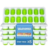 Ice Cube Tray 5 Pack Ice Cube Tray with Lid Stackable Ice Cube Trays for Freezer Easy-Release 70P...