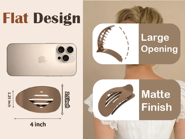 CHANDAT flat hair claw clips size