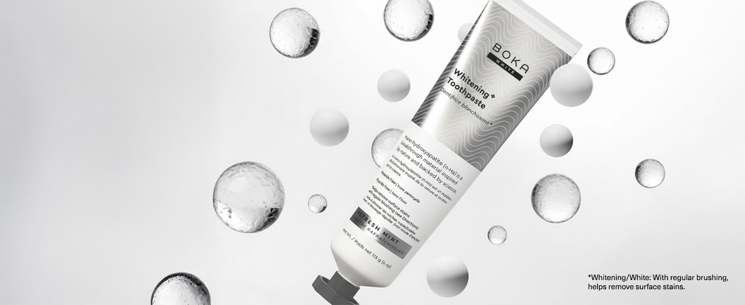 whitening toothpaste with bubbles