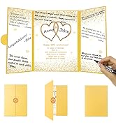 Trgowaul Gold 50th Wedding Anniversary Guest Book Alternative, 50th Anniversary Decorations, 50 Y...