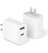 USB C Wall Charger Block, 20W Dual Port PD+QC Power USB C Adapter, Fast Type C Charging Plug for ...