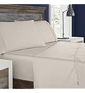 Columbia Omni Freeze Super Soft Breathable, Moisture-Wicking, Cooling Sateen Flat Sheet, Fitted S...
