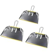 PHYEX 3-Pack 17" Heavy Duty Metal Dust Pans, Wide Dustpans for Household, Easy to Assemble