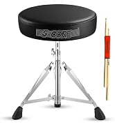 5 CORE Drum Throne Height Adjustable Guitar Stool Thick Padded Memory Foam DJ Chair Seat with Ant...
