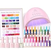 Beetles Gel Nail Polish Kit with U V Light - 45 Colors Gel Polish Set 75 Pcs One Color One Bottle...