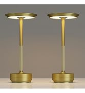 TBBGA 2 Pack Rechargeable Cordless Table Lamps, Portable 5000mAh Battery Table Light, 3 Color Ste...