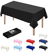 DaiUni 6PCS Black Plastic Disposable Table Cloths for Parties 54" x 108", Rectangle Party Tablecl...