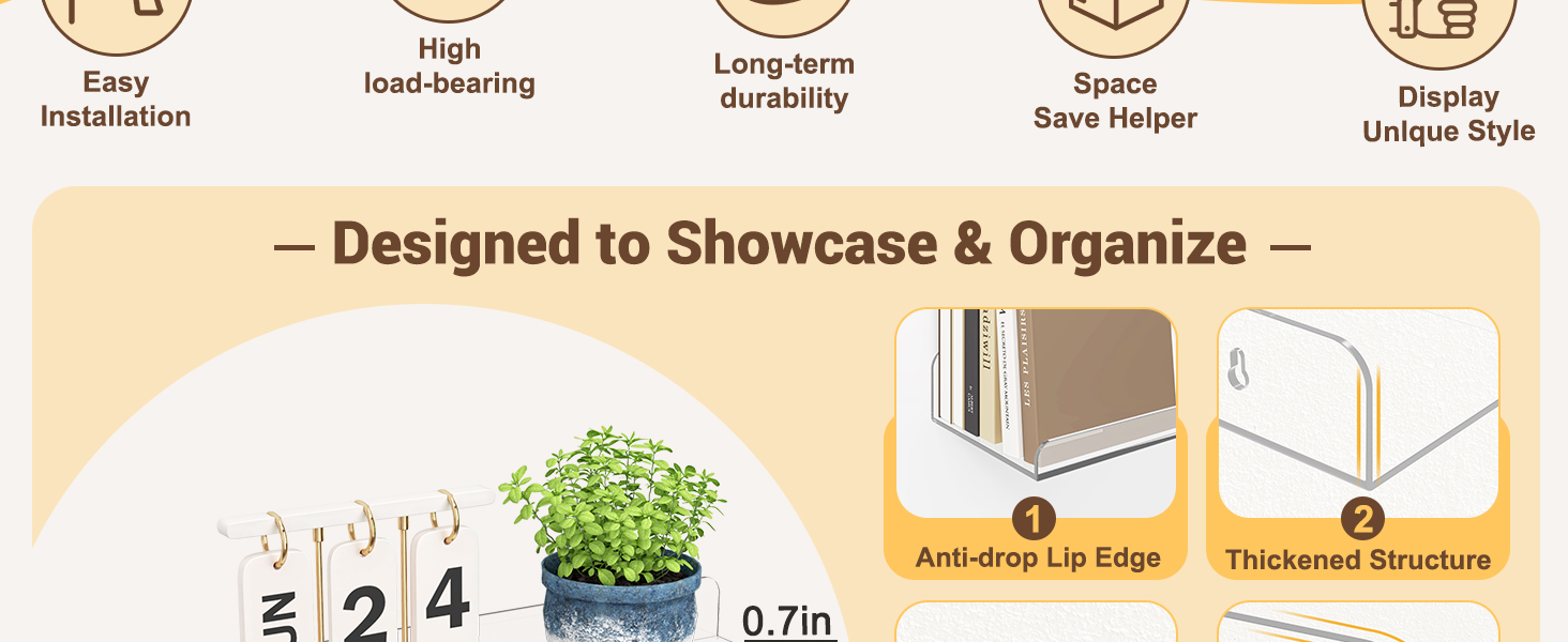 Designed to Showcase & Organize Size: 15*4.2*1.6in