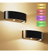 Motion Sensor Wall Light, 5000mAh Rechargeable Battery Operated Motion Sensor Light Indoor with R...