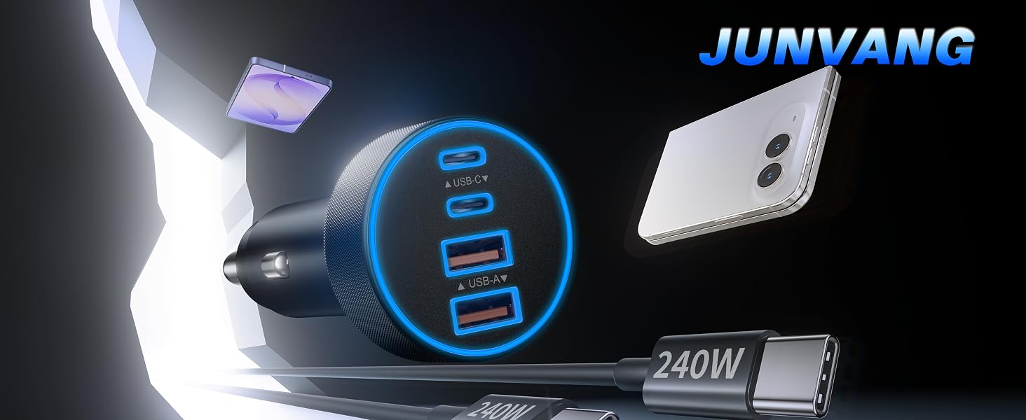 usb type c car charger fast charging cord