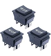 mxuteuk 3pcs DC12V Momentary Rocker Switch DPDT Reverse Polarity Toggle Switch Automatic Reset Po...