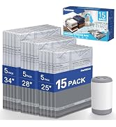 Fantictas Travel Vacuum Bags with Electric Pump, 15 Pack Vacuum Storage Bags for Clothes, Save Up...