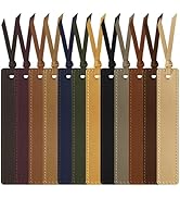 MIXVOVA 12 Pcs Leather Bookmark with Tassel, Classic Style Bookmark, 0.05 Inches Thin Handmade St...