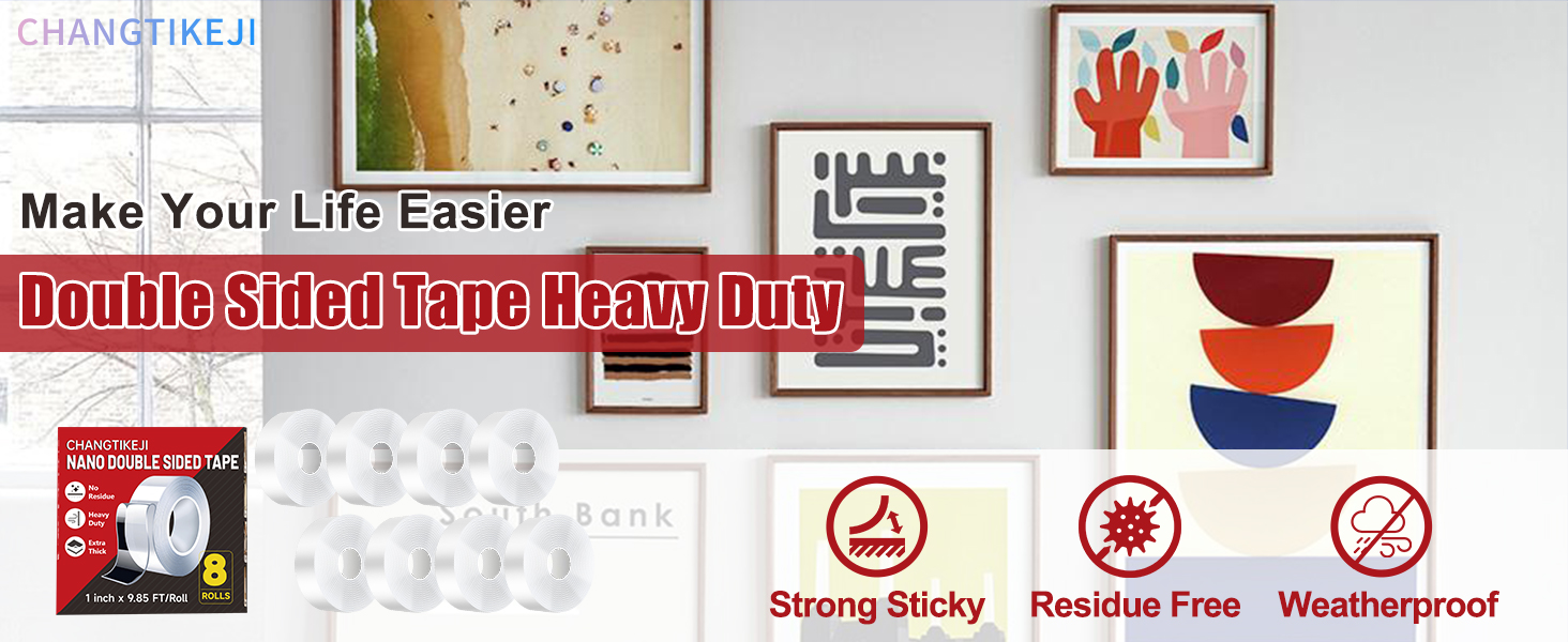Double sided tape heavy duty