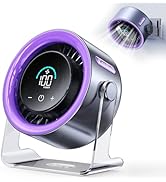 Coolhill USB Desk Fan for Bedroom: 100 Speeds Digital Display Quiet Portable Fan with Turbo Airfl...