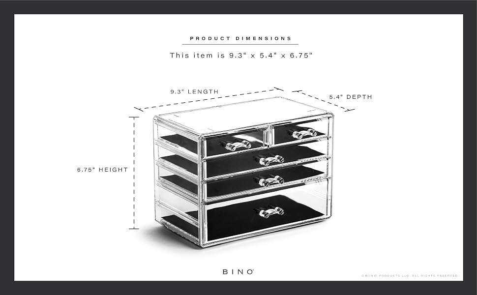BINO Clear Cosmetic Organizer Vanity Storage Display Box Make Up Organizers And Storage Makeup Stand