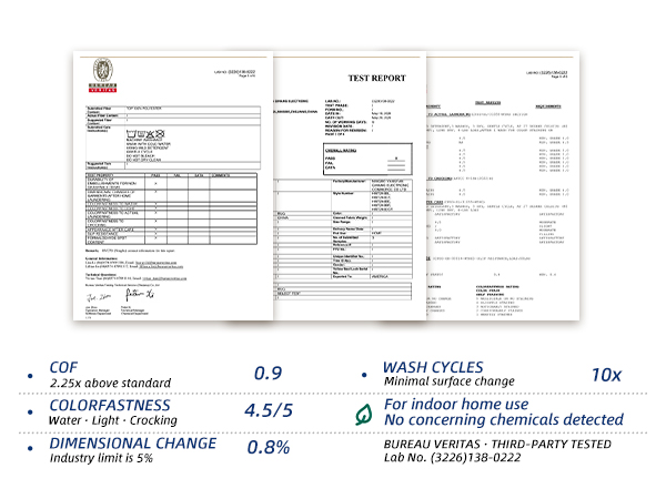 test report for our door mat