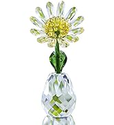 H&D HYALINE & DORA Crystal Daisy Flower Figurine Ornament Paperweight Glass Flower Home Office Ta...