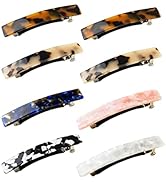 Hair Barrettes For Women, 8 Pcs Tortoise Shell Hair Barrettes, Acetate Hair Barrettes French Desi...