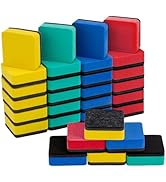 24 pcs Strong Magnetic Whiteboard Erasers - Mini Dry Erase Erasers, Small Chalkboard Cleansers Wi...