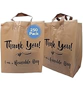 Reli. Reusable Thank You Bags | 250 Bags Bulk | 2 Mil | Brown / Kraft Shopping Bags with Handles ...