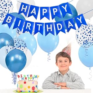 blue birthday decorations