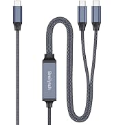 Breilytch 140W 2-in-1 USB-C to USB-C Charging Cable 4FT, PD3.1 Certified Fast Charger Cord for La...