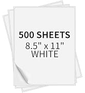PAPRMA Full Sheet Labels 8.5” x 11” Sticker Paper Matte White, Large Shipping Label Paper for Ink...
