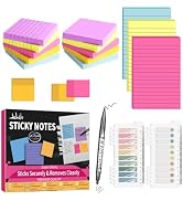 Sticky Note Set, 1120 Sheets Sticky Notes Tabs with Pen, Lined Sticky Notes+ Blank Sticky Notes+T...