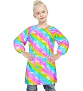 Fiodrimy Kids Art Smock, Painting Smocks with Pocket, Waterproof Artist Apron for Girls Children
