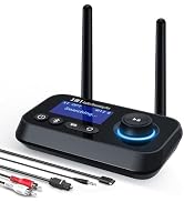 Ainostone Bluetooth Transmitter Receiver 3-in-1 Bluetooth 5.3 Audio Adapter for 2 Headphones with...