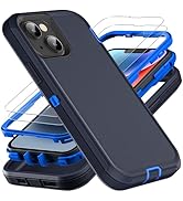YKHJKLEC for iPhone 13 Case/iPhone 14 Case, Military Grade 3 in 1 Heavy Duty Shockproof/Drop Proo...