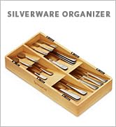SpaceAid Bamboo Silverware Drawer Organizer with Labels, Kitchen Utensil Tray Holder Organizer fo...