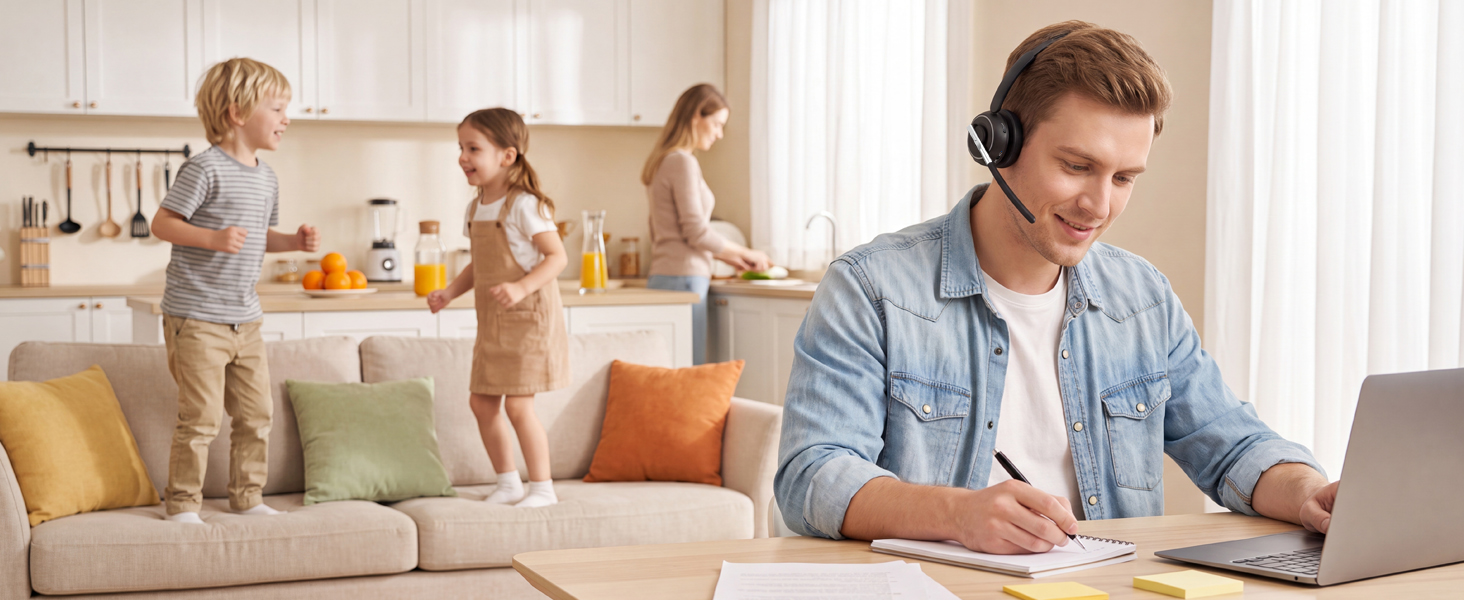 bluetooth headset with microphone for work headset wireless headset with mic usb dongle