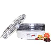 Total Chef Countertop Food Dehydrator, 5 Trays, Superior Air Flow Design, for Fruit Snacks, Jerky...