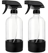 hmaimas Glass Spray Bottles with Silicone Sleeve, 16 oz Empty Refillable Spray Bottle for Hair, C...