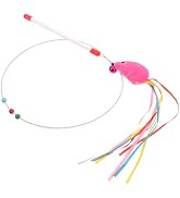 Mikikit Cat Teaser Wand with Ribbon and Lint Interactive Kitten Teasing for Active Play and Menta...