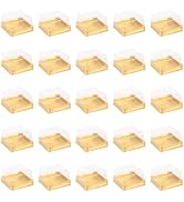 DOITOOL 150 Pack Single Clear Plastic Mooncake Box with Transparent Lids, Square Moon Cake Trays ...